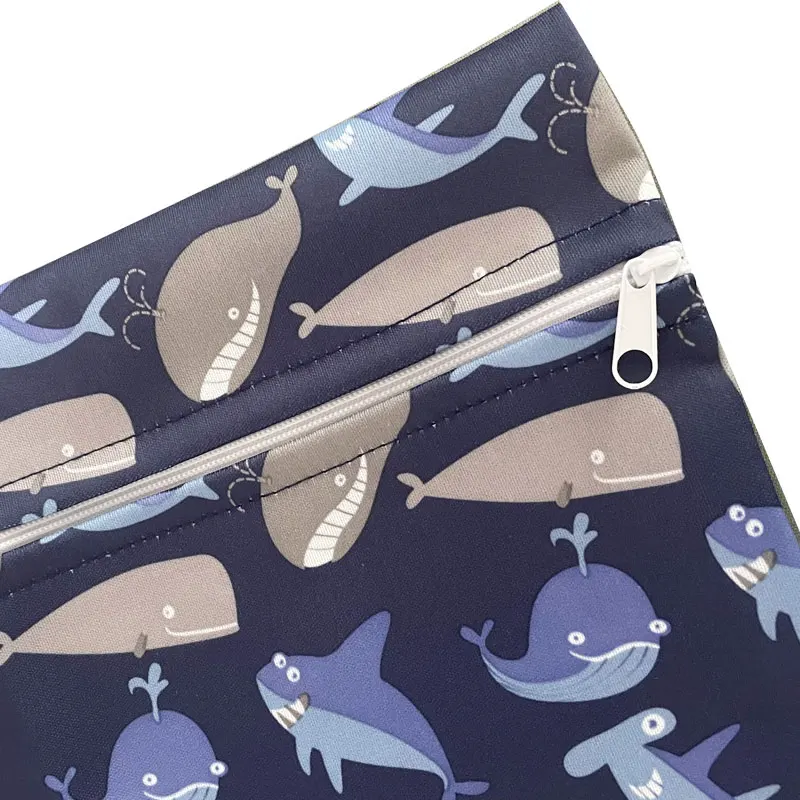 Pororo Baby cloth diaper bag foldable waterproof PUL shopping bag,2 pieces children\'s snack bag, baby clothing storage bag