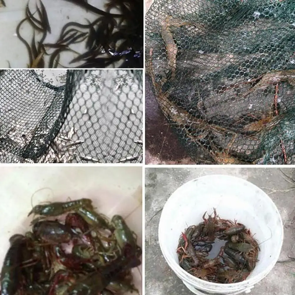 6 Holes Foldable Automatic Fishing Net Shrimp Cage Nylon Mesh Crab Fish  Trap Fishing Accessories