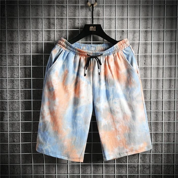 

Mens Summer Shorts Mens Fahsion Casual Loose Print Shorts High Quality Cotton Large Size sandy beach Outdoor Knee Length 5XL