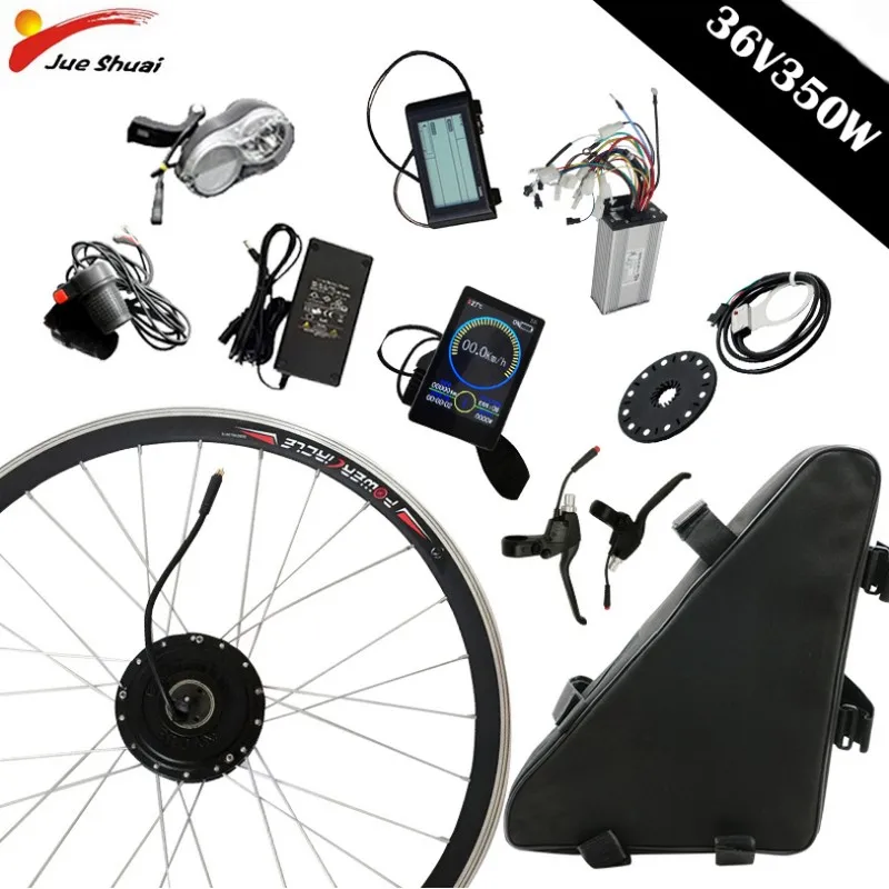 

Electric Bike Conversion Kit with 36V 350W Lithium Battery Brushless Hub Motor Wheel Front Wheel e-bike kit Bicicleta Eletrica