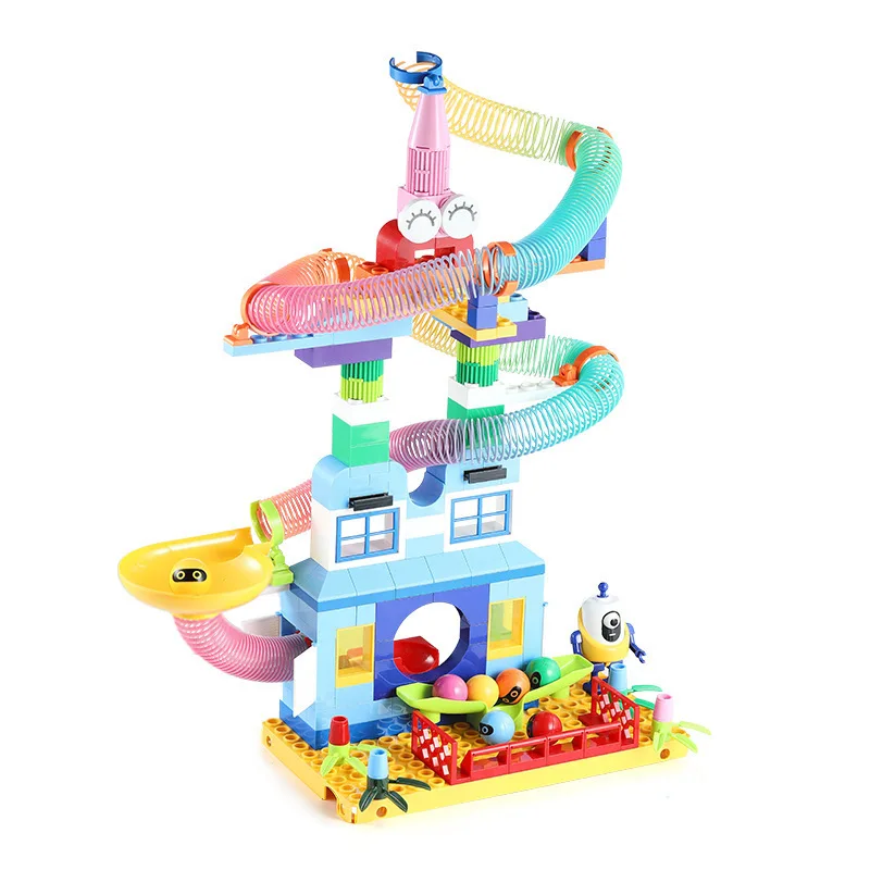 

Rainbow Spring Track Marble Race Run Building Blocks Pink Set Girls Gift