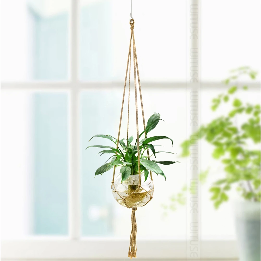 Handmade Colorful Macrame Plant Hangers Balcony Decor Rope Basket Hanger Outdoor Flower Cotton 4Legs Hanging Pot Room Indoor Handmade Colorful Macrame Plant Hangers Balcony Decor Rope Basket Hanger Outdoor Flower Cotton 4Legs Hanging Pot Room Indoor
