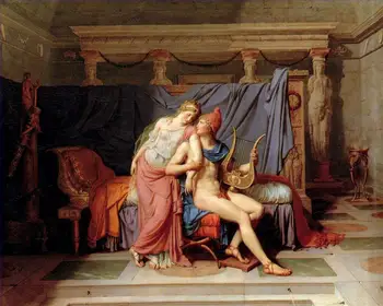 

16 Hand Painted Art Paintings by College Teachers - Courtship of Paris and Helen Jacques Louis David - Oil Painting on Canvas
