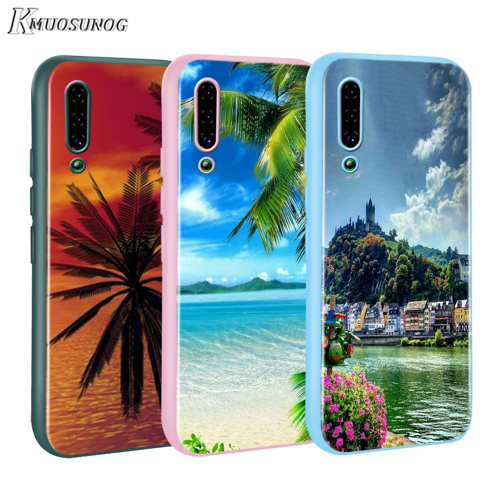 

Beautiful beach with palm trees Baseus Candy Color Cover for Xiaomi Mi NOTE 10 9 8 Pro 9T SE A1 A2 A3 CC9 SE Lite F1 Phone Case