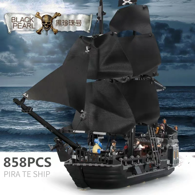 

Free Shipping On Set Sale Pirates of the Caribbean Pira Te Ship Black Pearl Building Blocks Bricks Figures Action Toys For Kid
