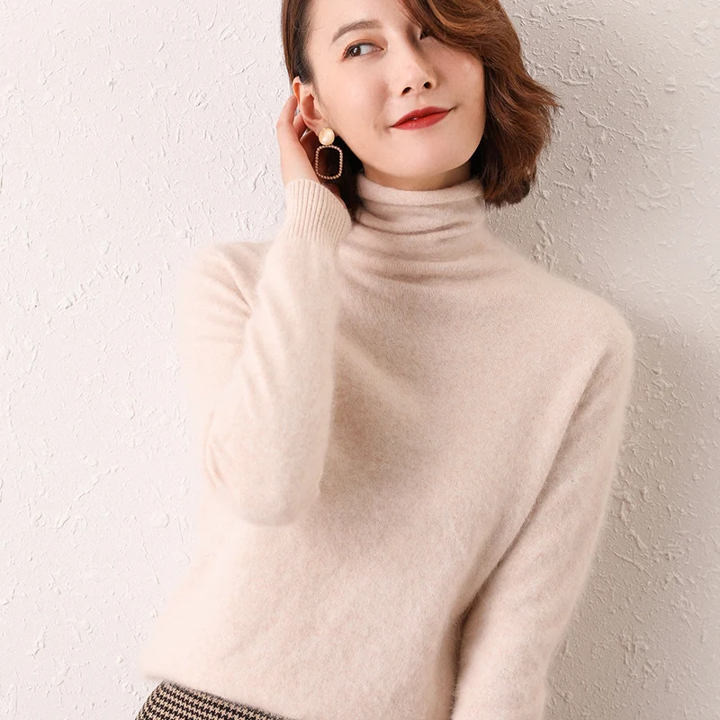 ^*Best Offers Women's autumn and winter pullover super warm water cashmere soft plush turtleneck sweater and pullover women's brand pullover