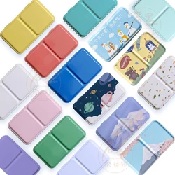 Paleta de acuarela plegable de 24 cuadrículas, bandeja de pintura de acuarela, caja de pigmento de cubierta de renovación de color Atercolor, herramienta de pintura, suministros artísticos
