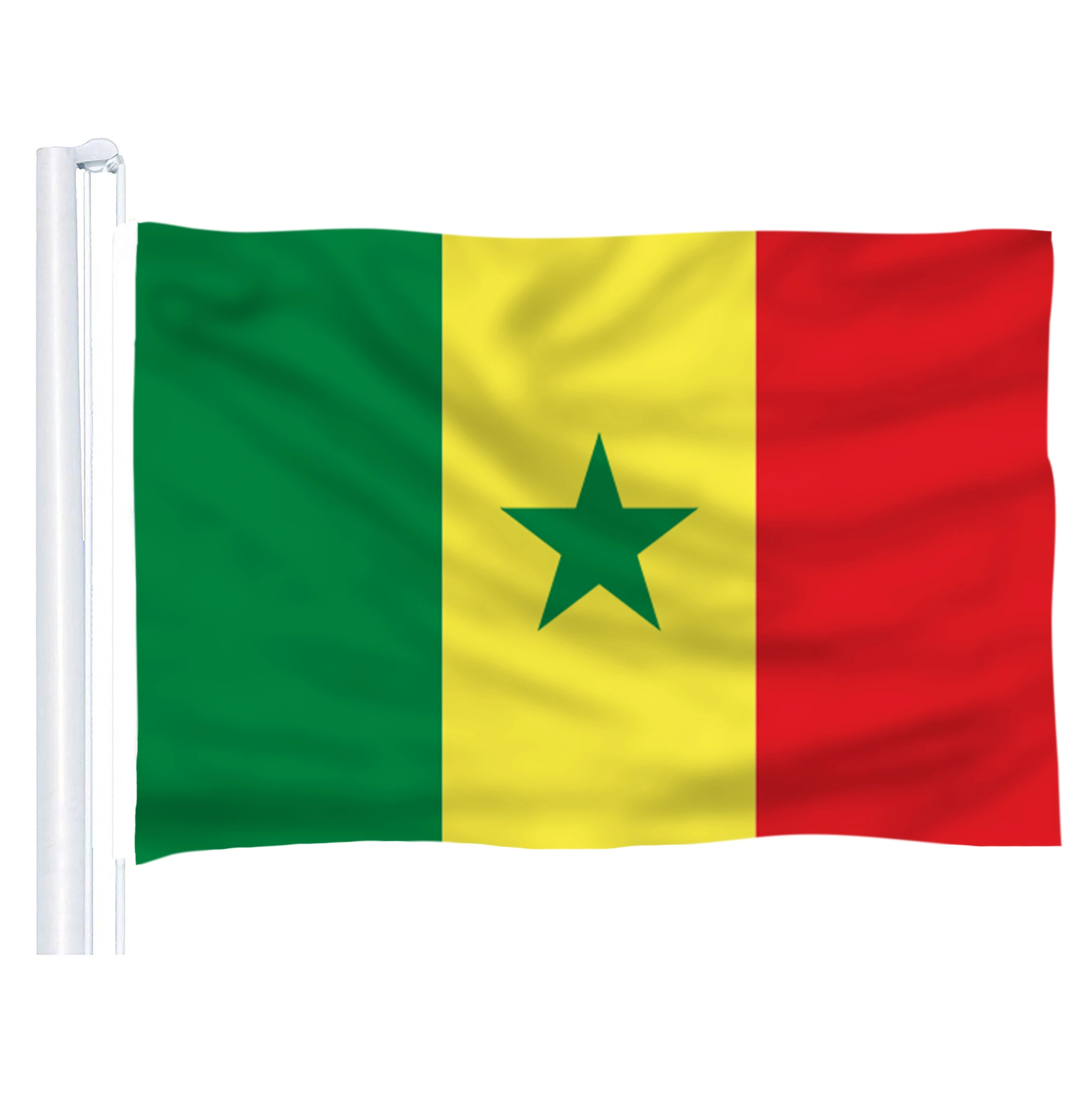 

2017 The Senegal Flag Polyester Flag 5*3 FT 150*90 CM High Quality