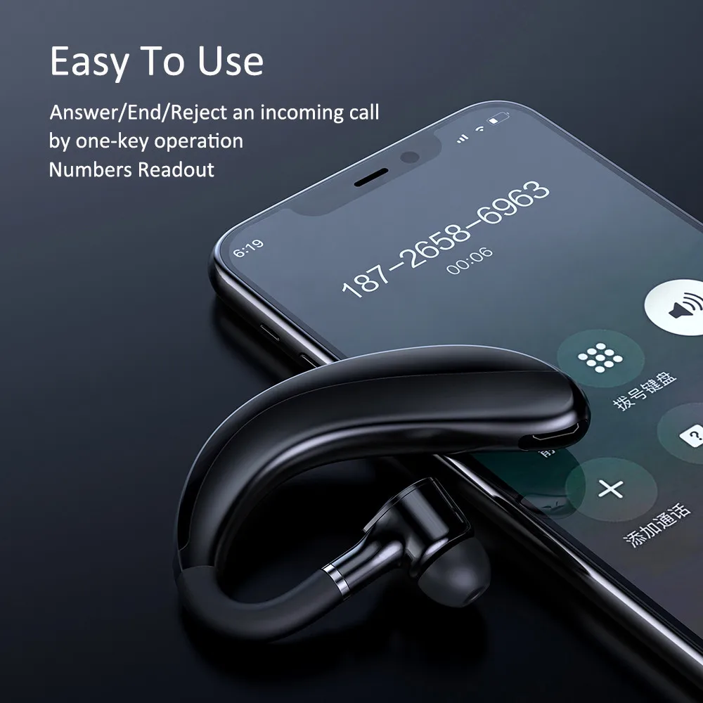 

2020 Bluetooth Earphones Headphones Handsfree Earloop Wireless Headset Drive Call Sports Earphones With Mic For All Smart Phones