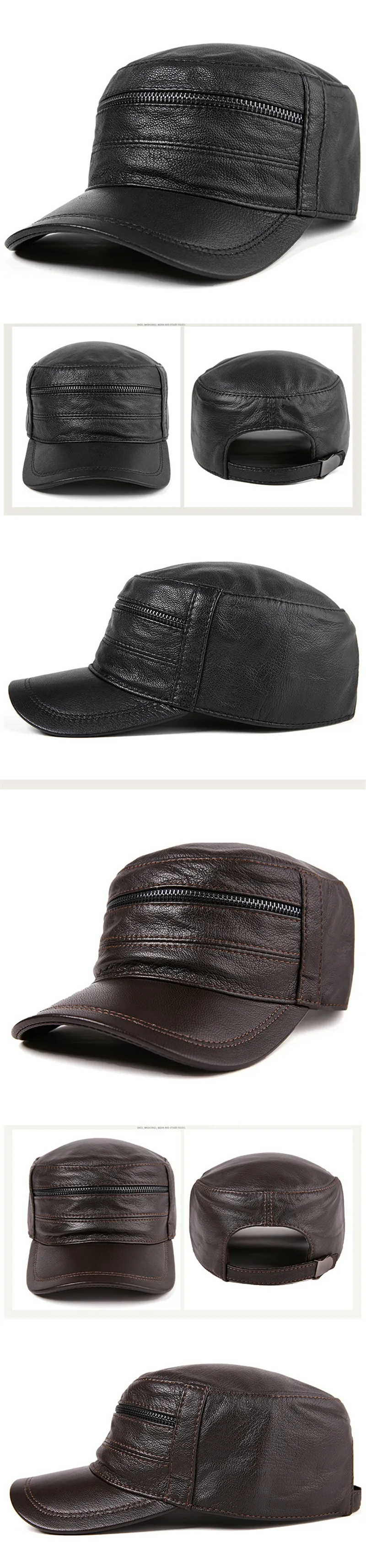 SILOQIN регулируемый размер шляпа из натуральной кожи Snapback тренд для мужчин, осень, зима модный первый слой из овечей кожи бейсболки бренды