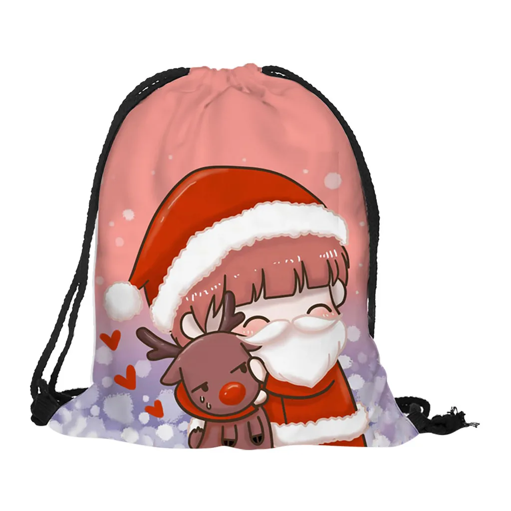 Sleeper#P501 drawstring bag FASHION Christmas Gift Bag Casual Drawstring Bag Flower Printed Storage Bag hot Free Shipping
