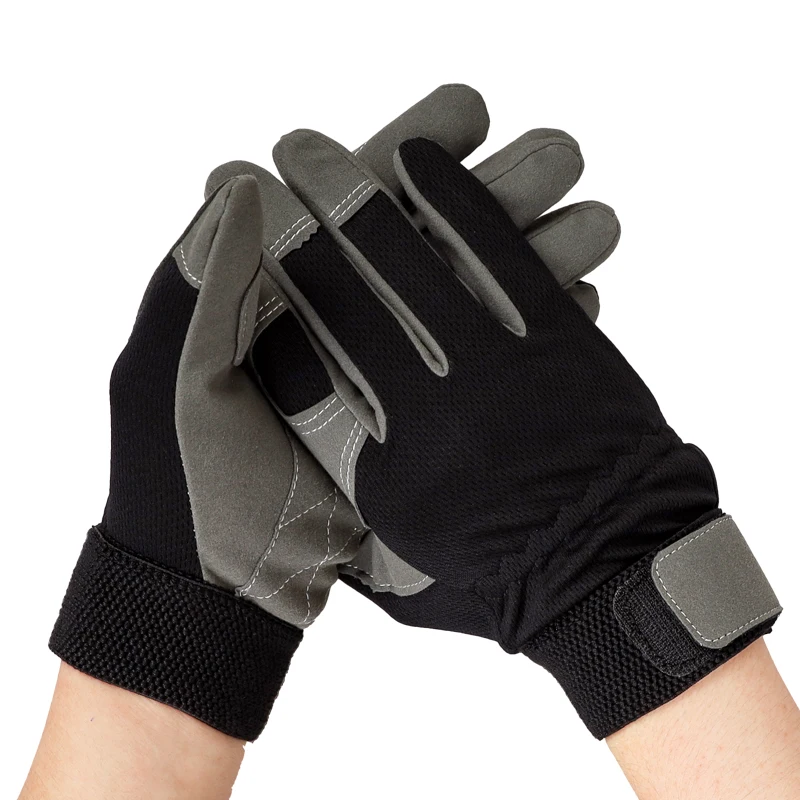  Microfiber Gloves Driver Working Gloves Stretchable Wrist Tough Cow Leather Work Glove For Driver Driving Truck 3-Pair 6490