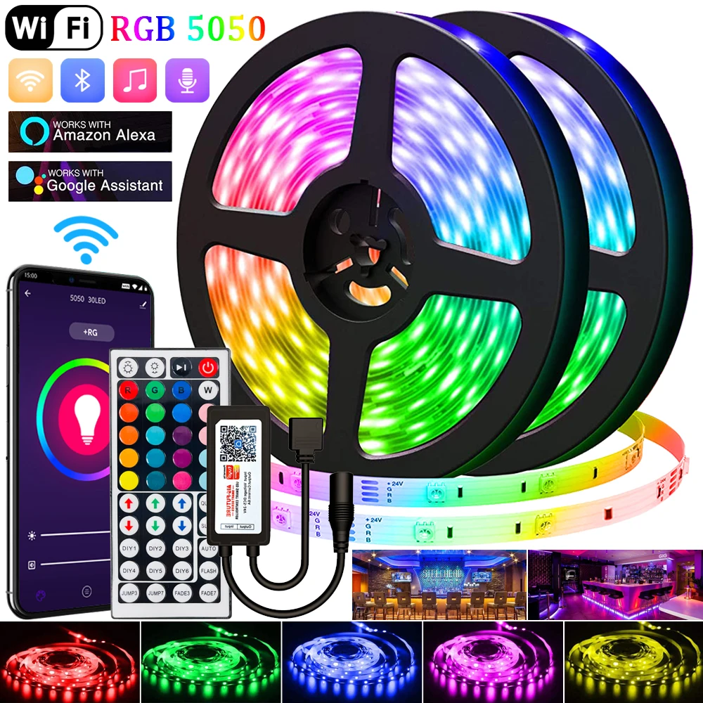 Светодиодная лента RGB 5050 с поддержкой Bluetooth и Wi-Fi 16 4-65 6 футов | Лампы освещение