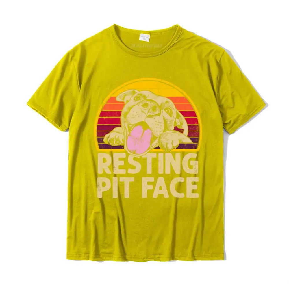 Printed On Thanksgiving Day 100% Cotton Fabric Crew Neck Tops Tees Short Sleeve Normal Tee Shirts Coupons cosie Tshirts Dog Pitbull Resting Pit Face Funny gift For Pitbull Lovers Pullover Hoodie__MZ16214 yellow