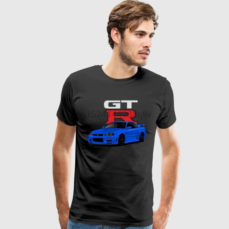 Мужская футболка Jdm Skyline R34 Gt-R с коротким рукавом для мужчин |