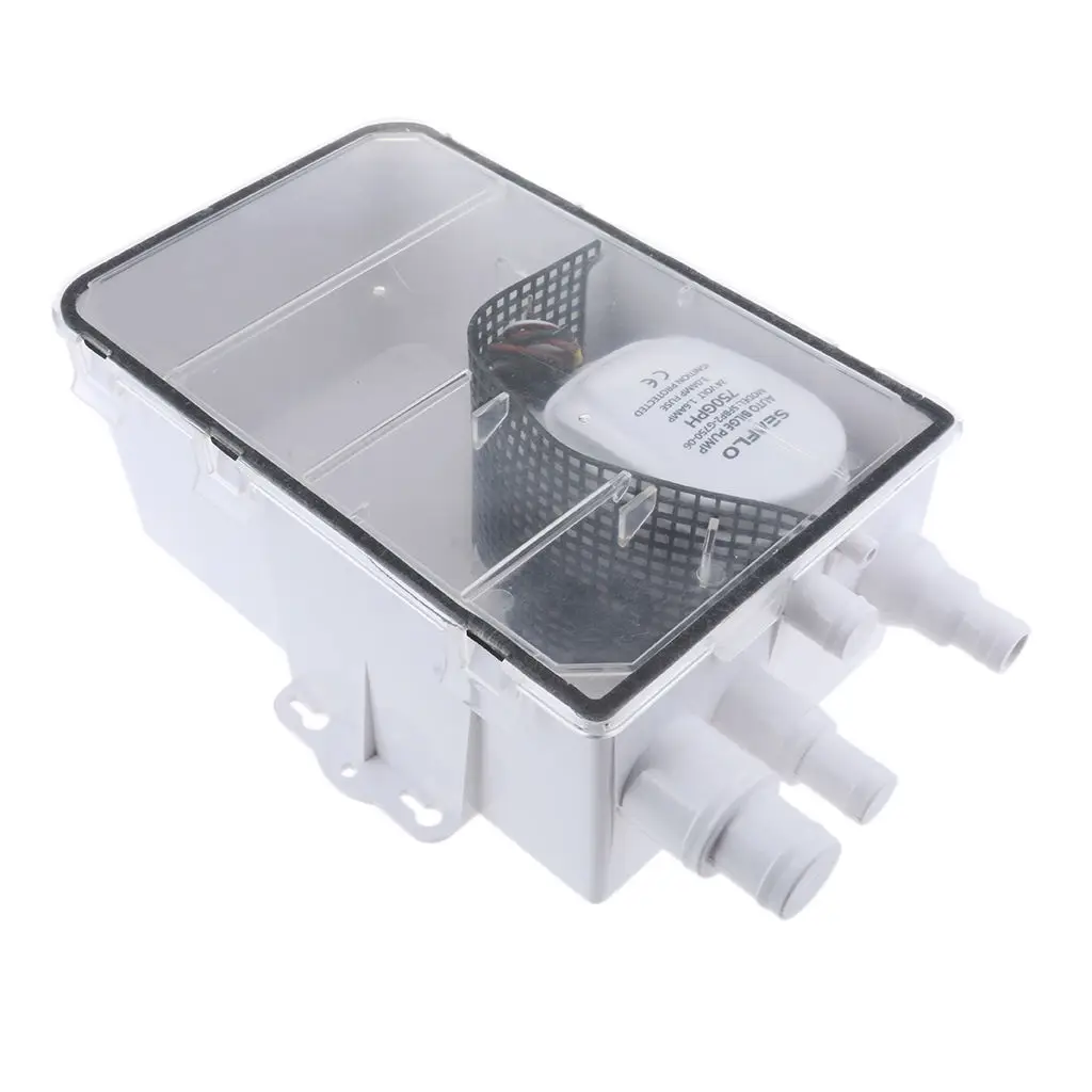 600GPH 24V Shower Sump Pump System Auto Bilge Drain Box Air Vent Boat RV | Автомобили и мотоциклы