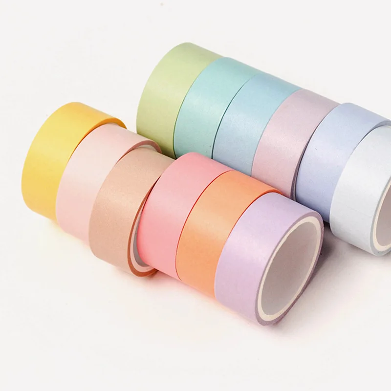 

12 Various Pure Color Masking Tape set 7.5mm/15mm Decorative Washi Tapes For Journal Album Stationery School Supplies H6804