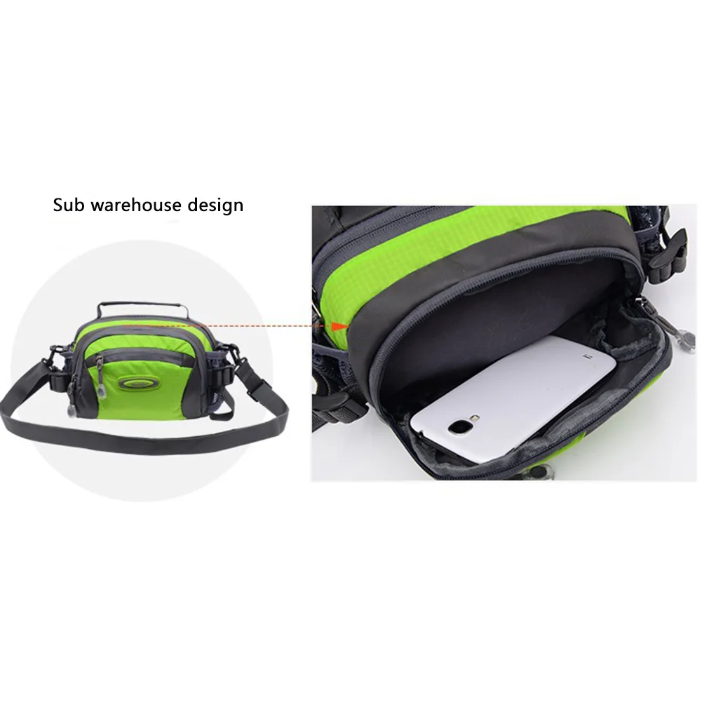 Сумка для бега для тренажерного зала, походов, путешествий на открытом воздухе, большая емкость, скалолазание, фитнес-поясная сумка, держатель для бутылки воды, водонепроницаемый поясной пакет