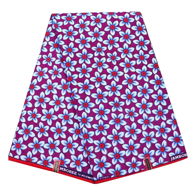 Фиолетовый цветочный! Осень/Зима Новая плотная простая ткань из полиэстера с принтом 112-114 широкая африканская восковая льняная ткань с принтом