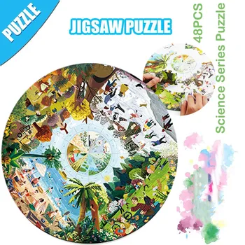 

set jigsaw puzzle Parent-child Science Cartoon Blossoms Puzzle 48 Pieces Educational Puzzle Game Toys educational toys