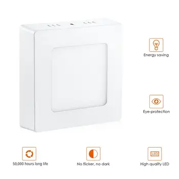 

Modern Square 6W LED Ceiling Panel Light IP65 Waterproof LED Panel Lamp Mounted Ceiling Down Panel Lighting Warm White Lamp