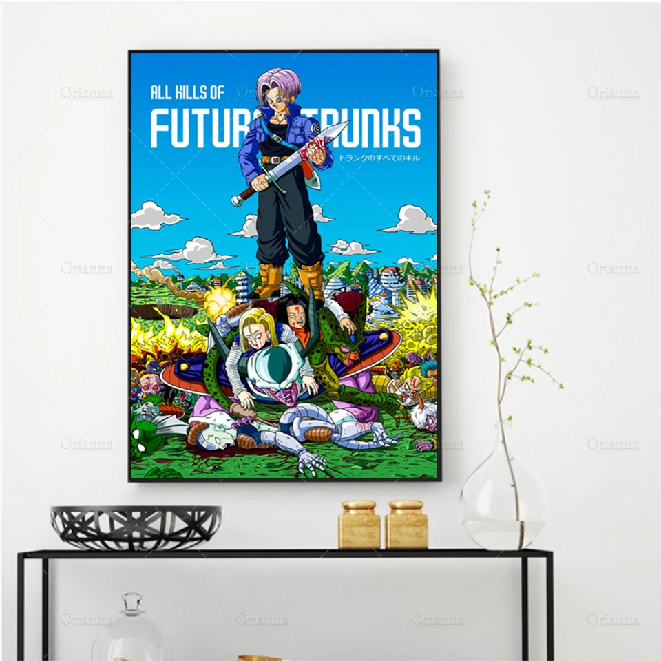 

Dragon Ball Z All Kills Of Goku Posters And Prints Canvas Painting Wall Art Picture Vintage Poster Decorative Home Decor Tableau