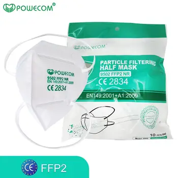 

POWECOM 50PCS FFP2 Face Mask Headband Style Masks 6 Layers Ply Filter maske Mouth Mask Soft and Comfortable ffp2mask