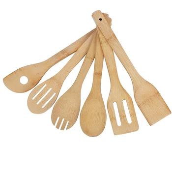 

Utensil Set Wooden Cooking Spoons of Bamboo Kitchen Utensil Set Cooking Spatulas Nonstick Pan and Cookware Tuners Non-Stick,Spoo