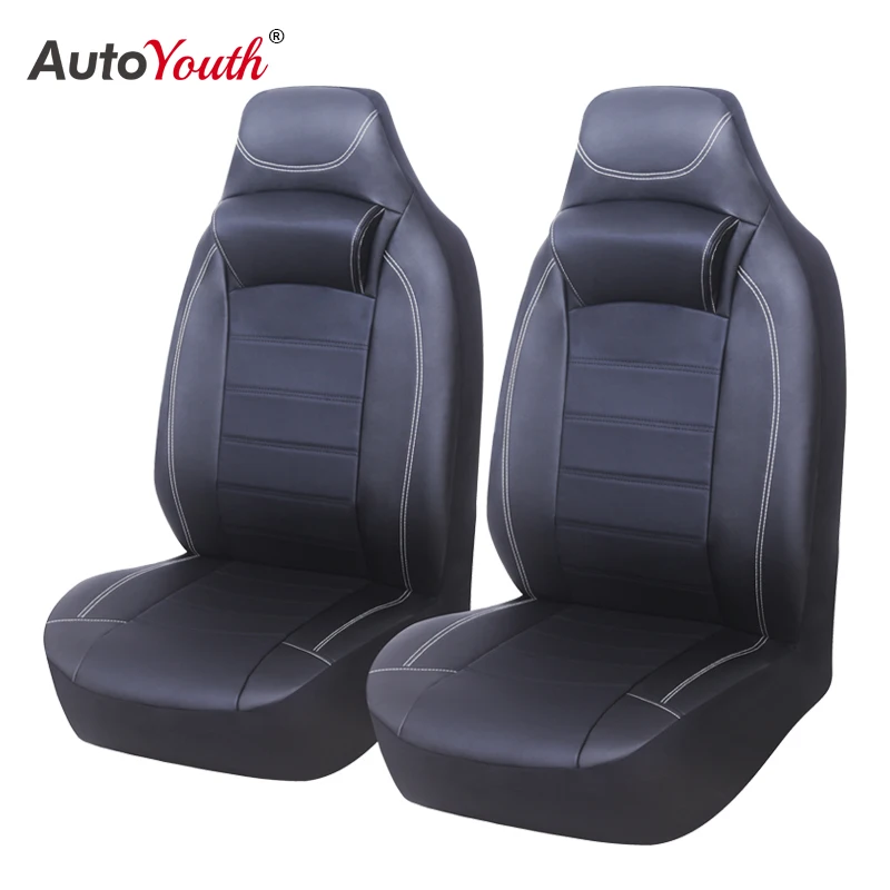 AUTOYOUTH Car Seat Covers PU Leather Front with Headrest Holder For bmw e46 For volvo xc90 For киа рио 3 For ford focus 2