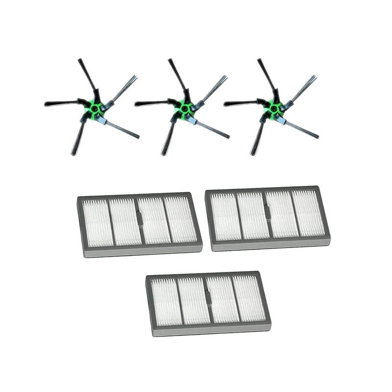 

3 Side Brush + 3 Filter Suitable for IROBOT ROOMBA S9 S9+ Sweeping Robot Vacuum Cleaner Accessories