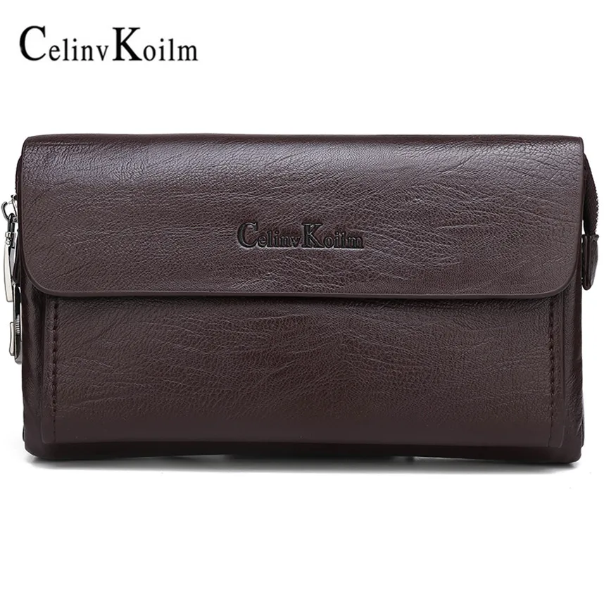 Celinv Koilm Luxury Brand Day Clutches Bags Men's Handbag For Phone and Pen High Quality Spilt Leather Wallets Hand bag Male |