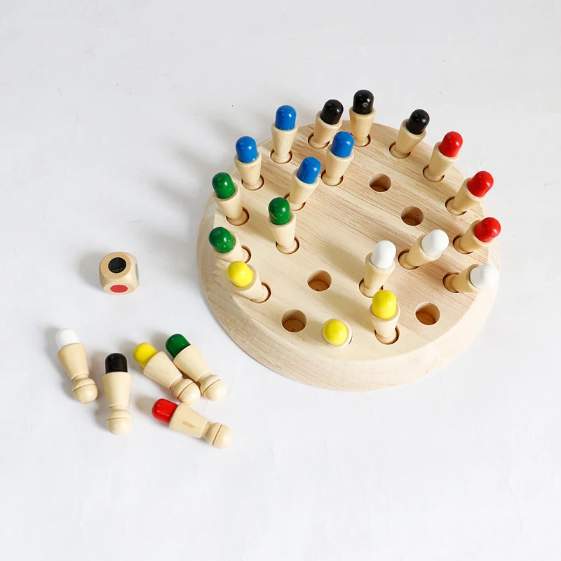 

Kids Wooden Memory Match Stick Chess Game Fun Block Board Game Educational Color Cognitive Ability Toy For Children educational