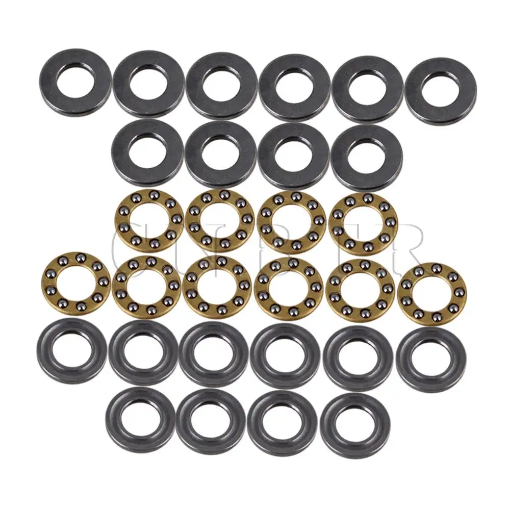 

CNBTR 10 x Silver Steel Precise F5-10M Roller Thrust Ball Bearings with 3 Parts