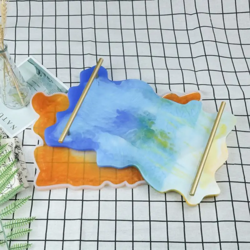 

Crystal Epoxy Resin Mold Irregular Coaster Tray Casting Mould Handmade DIY Crafts Silicone Making Tools