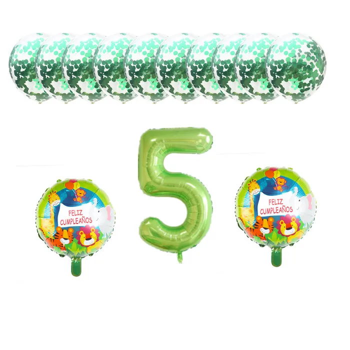 13 шт./компл. испанский Feliz cumpleañ вечерние декоративные шары для малышей и детей постарше 1st на день рождения цифровой воздушные шары конфетти надувной воздушный шар - Цвет: as picture
