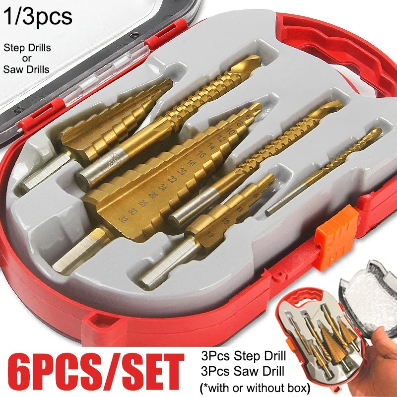 4-12/20/32mm HSS Titanium Cone Step Drill Bits Hole Cutter Tools For Wood Metal 4-12/20/32mm HSS Titanium Cone Step Drill Bits Hole Cutter Tools For Wood Metal