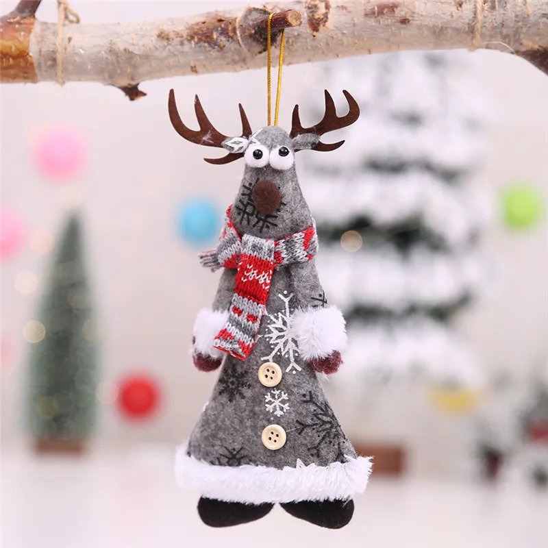 Christmas Tree Decorations for Home Santa Claus Snowman Christmas Ornaments Supplies Pendant Kids Xmas Christmas Gifts - Цвет: C
