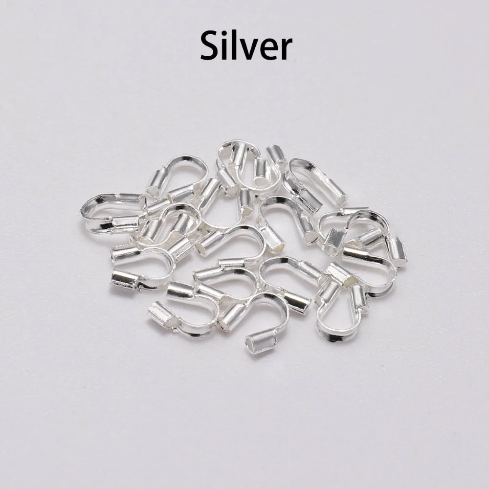 30-100pcs 4.5x4mm Wire Protectors Wire Guard Guardian Protectors loops U Shape Accessories Clasps Connector For Jewelry Making