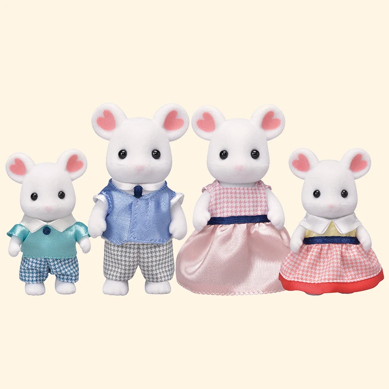 S01 Sylvanian Families Marshmallow mouse семейный кукольный домик, Набор фигурок, новинка 5308