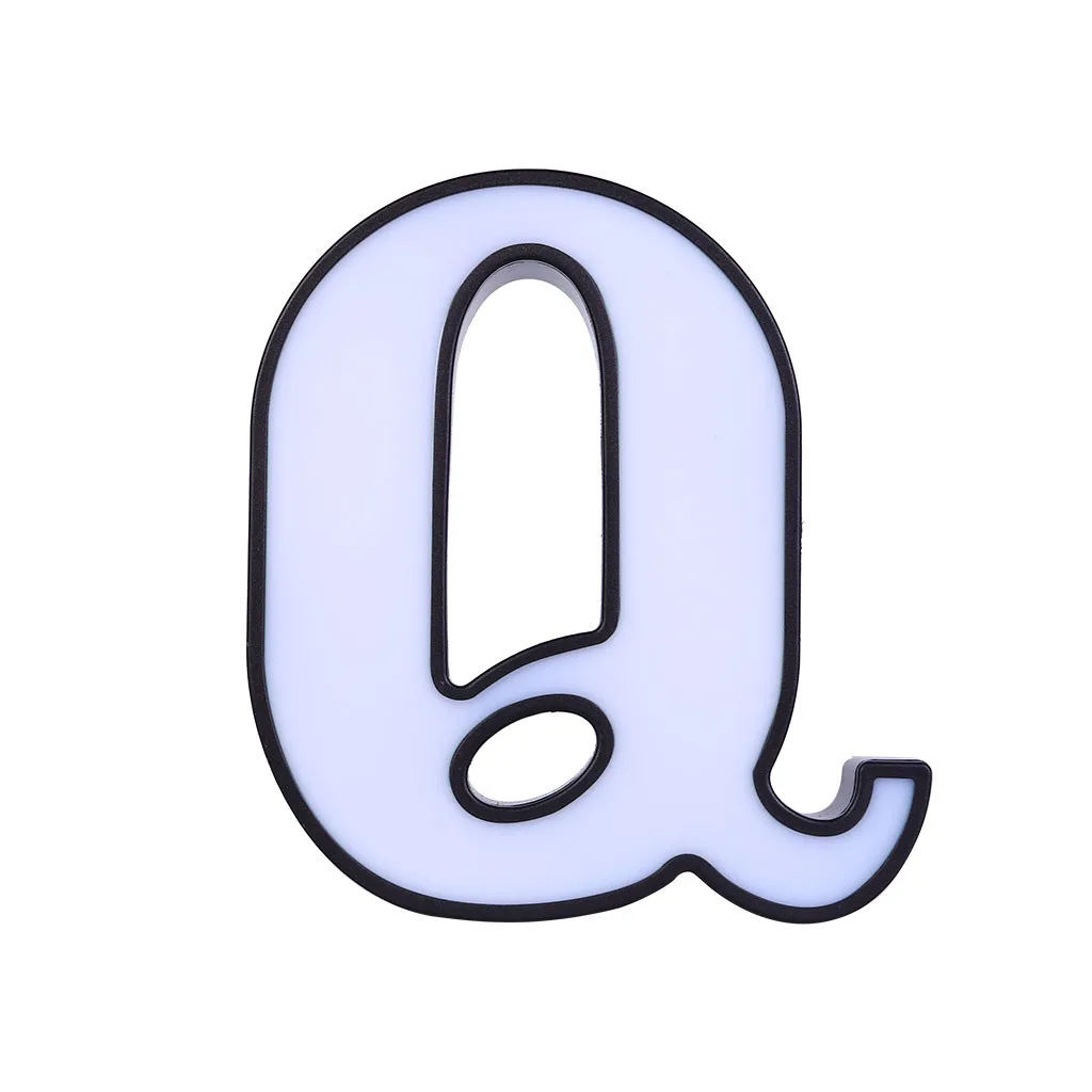 DIY 26 букв светодиодный ночник английский Marquee знак Алфавит 3D Настенный ночник t домашний Свадебный день рождения Жених - Цвет: Q