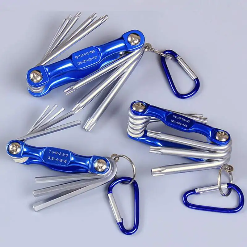 

Portable Foldable Hex Wrench Set Inner Hexagon Spanner Allen Wrench Screw Repair Tools