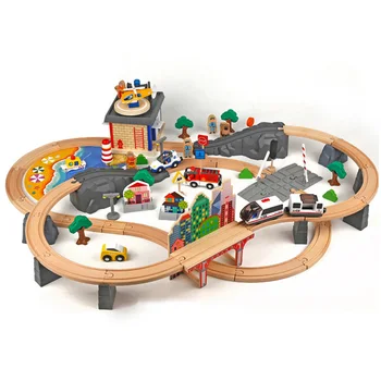 

Electric Train Track Set netic Educational Slot Railway Wooden Train Track Station Toy Gifts for Kids