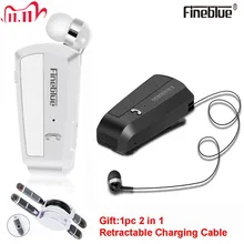 Newest Fineblue F990 Portable Business Wireless Bluetooth Headset Telescopic Type Collar Clip HD Sound Quality Earphone with Mic