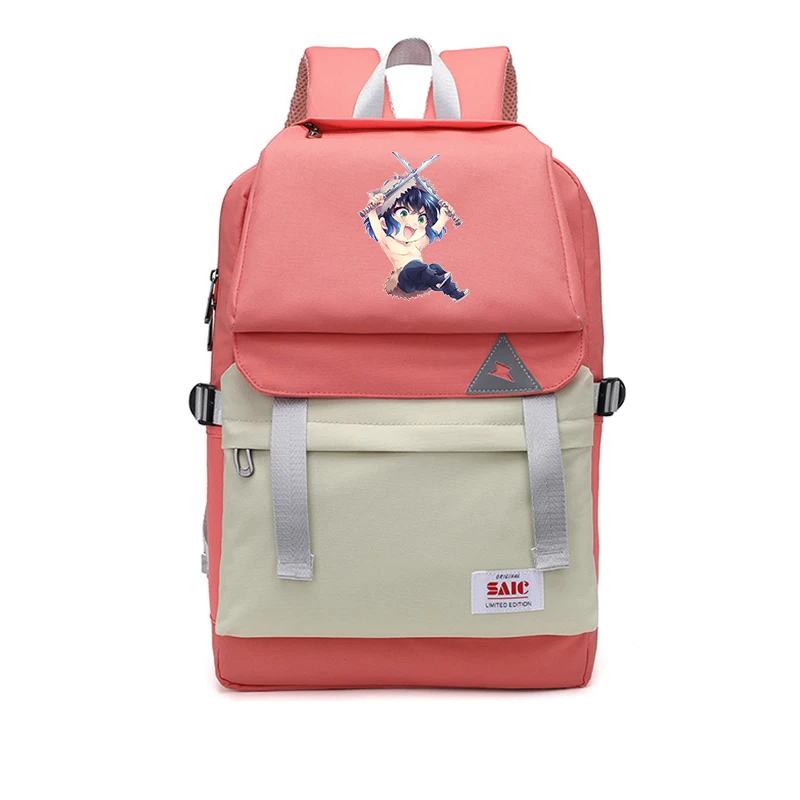 Demon Slayer Bookbag Preppy Лоскутная Женская сумка большой дорожный рюкзак водонепроницаемые школьные сумки для девочек аниме рюкзак для ноутбука