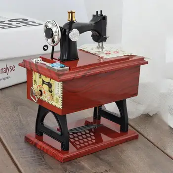 

Sewing Machine Music Box Mini Vintage Creative Retro Sewing Clockwork Retro Music Box Gift