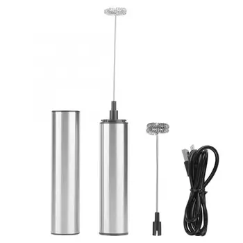 

Milk Frother Household Electric Stainless Steel Rechargeable Milk Frother Kitchen Mixer Blender Kitchen Utensils with USB