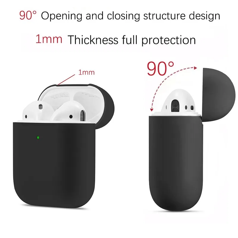 Жидкий силиконовый чехол для наушников для Apple Airpods 2, чехол с Bluetooth, чехол для зарядки, простые яркие цвета, противоударный чехол AirPods