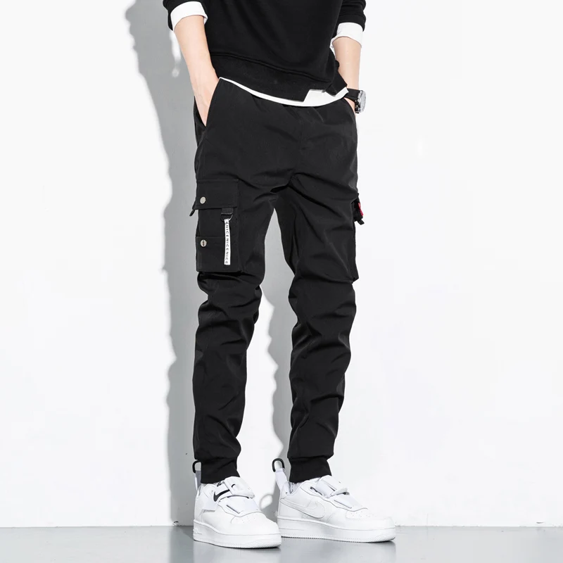 Pantalones de Jogger de Hip hombre, ropa informal de harén Harajuku, con múltiples bolsillos, de talla grande, 2021 - AliExpress Ropa de hombre
