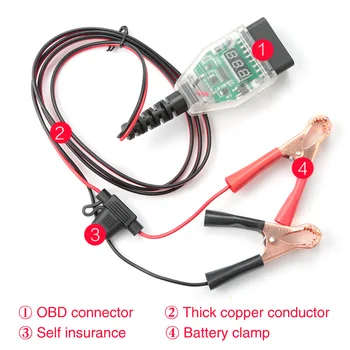 

Portable Durable LED Indicator Memory Saver Multifunction Electric Car Compact Diagnostic Tool OBD Battery Replacemnt Kit