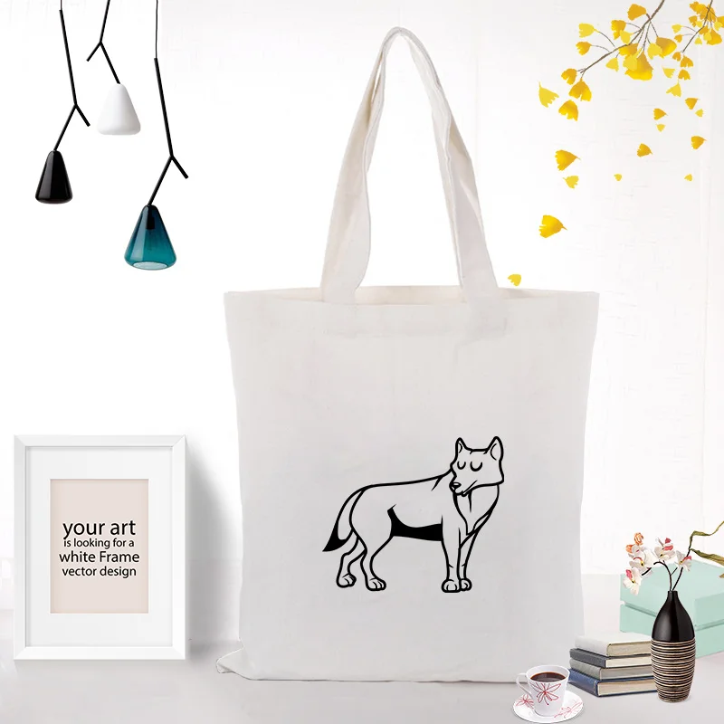 Иллюстрация Холщовая Сумка для сумки печать на заказ логотип DIY ежедневное использование экологический многоразовый переработанная хозяйственная сумка